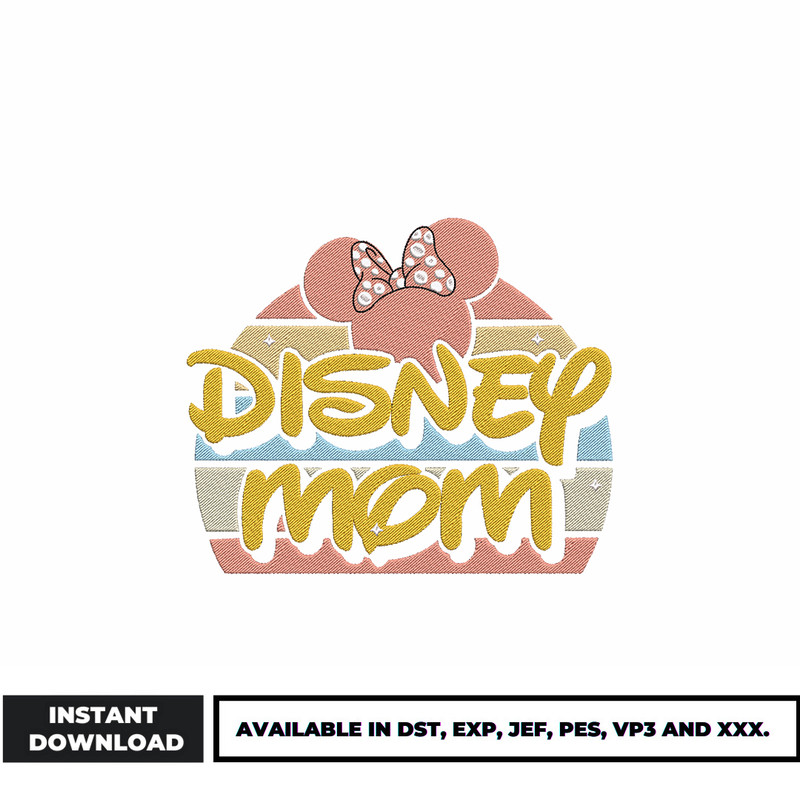 Minnie mouse disney mom embroidery design