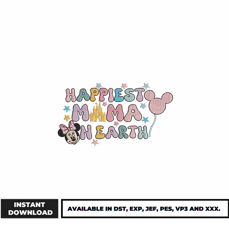 happiest mama on earth embroidery design