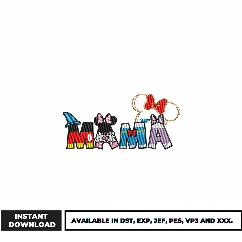 Minnie mama disney embroidery design