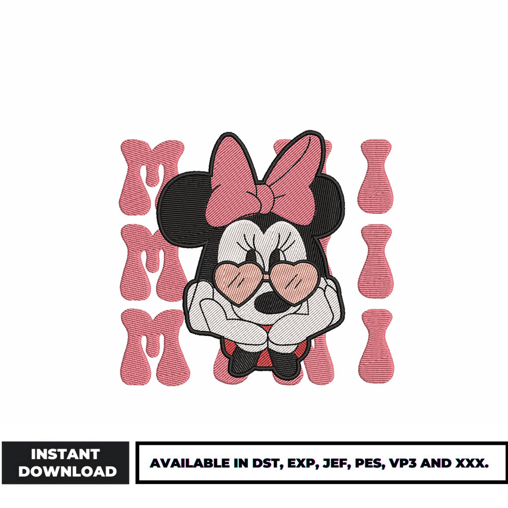 Minnie mouse disney mimi embroidery design