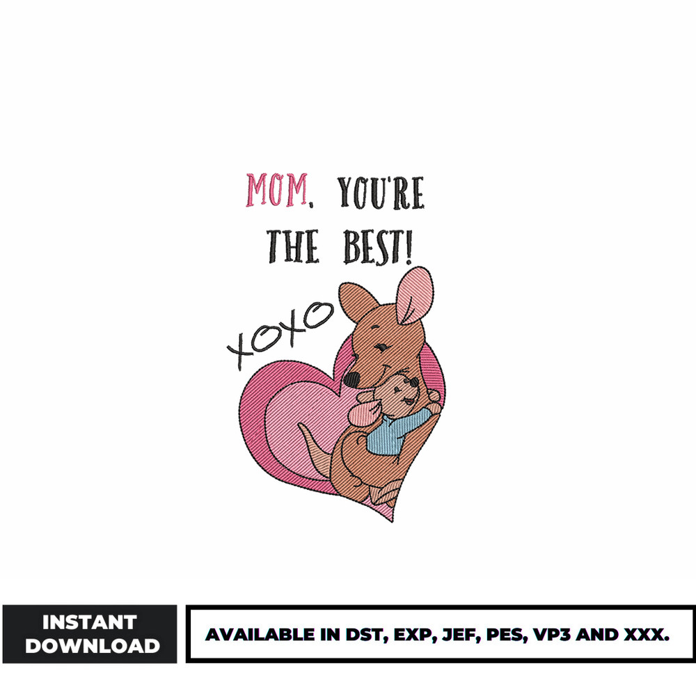 Mom you're the best embroidery design