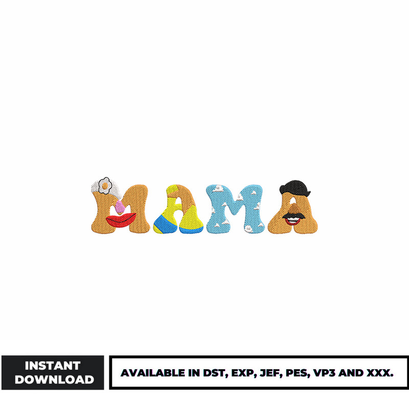 Woody friends mama embroidery design