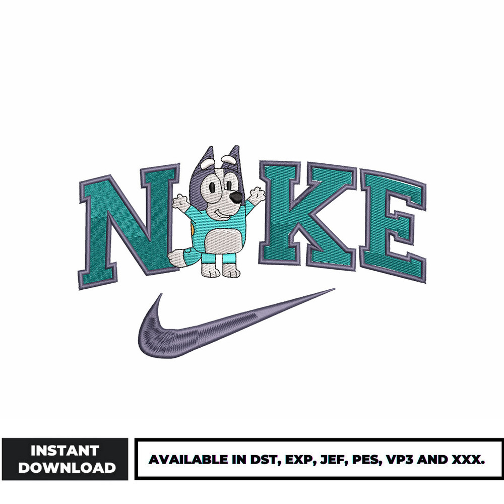 Nike bluey friends embroidery design