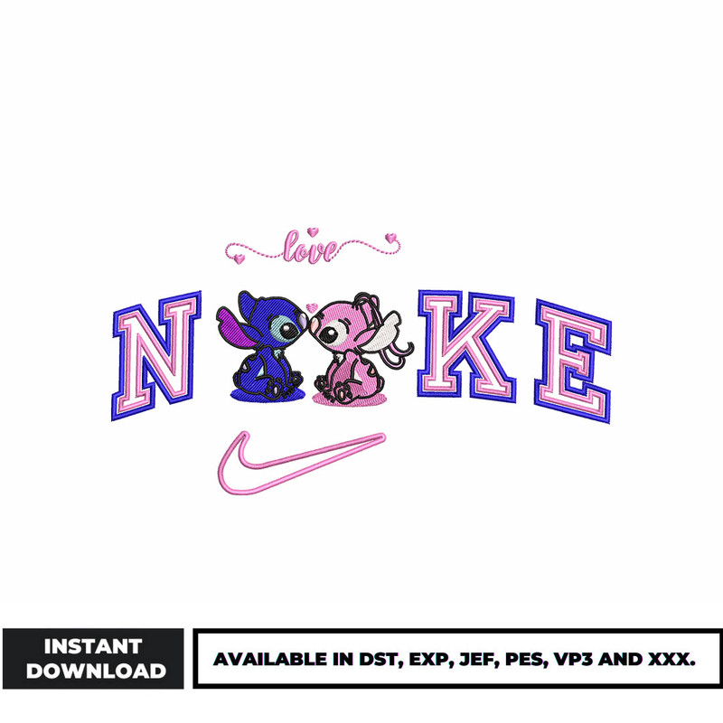 Nike x stitch couple embroidery design