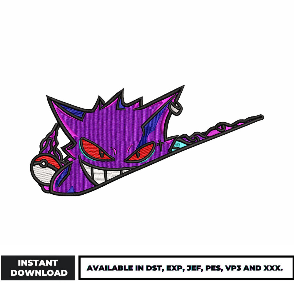 Nike x Gengar embroidery design