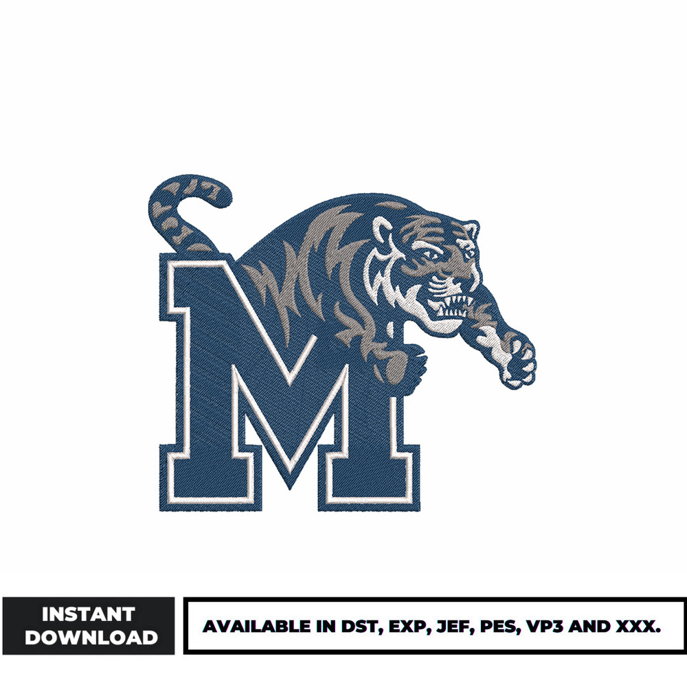 Memphis Tigers embroidery design