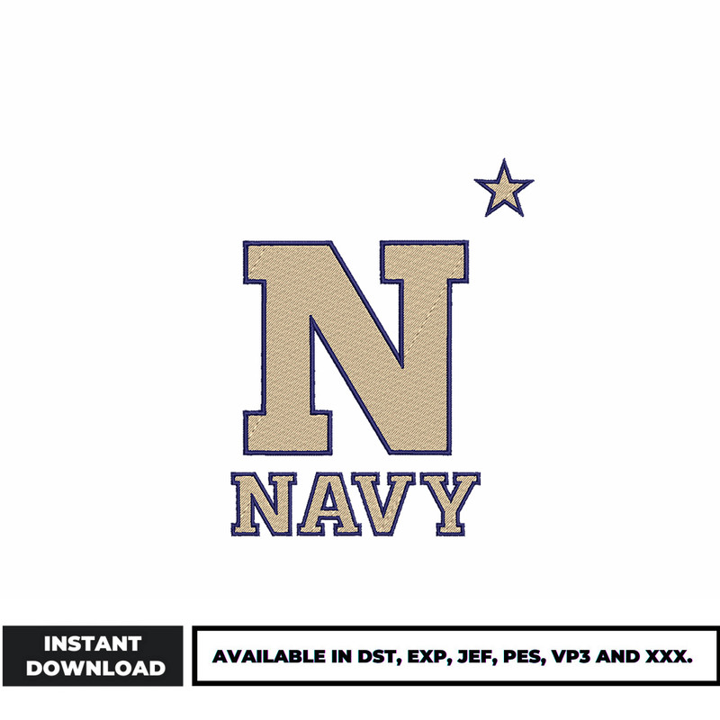 Midshipmen Navy logo embroidery design