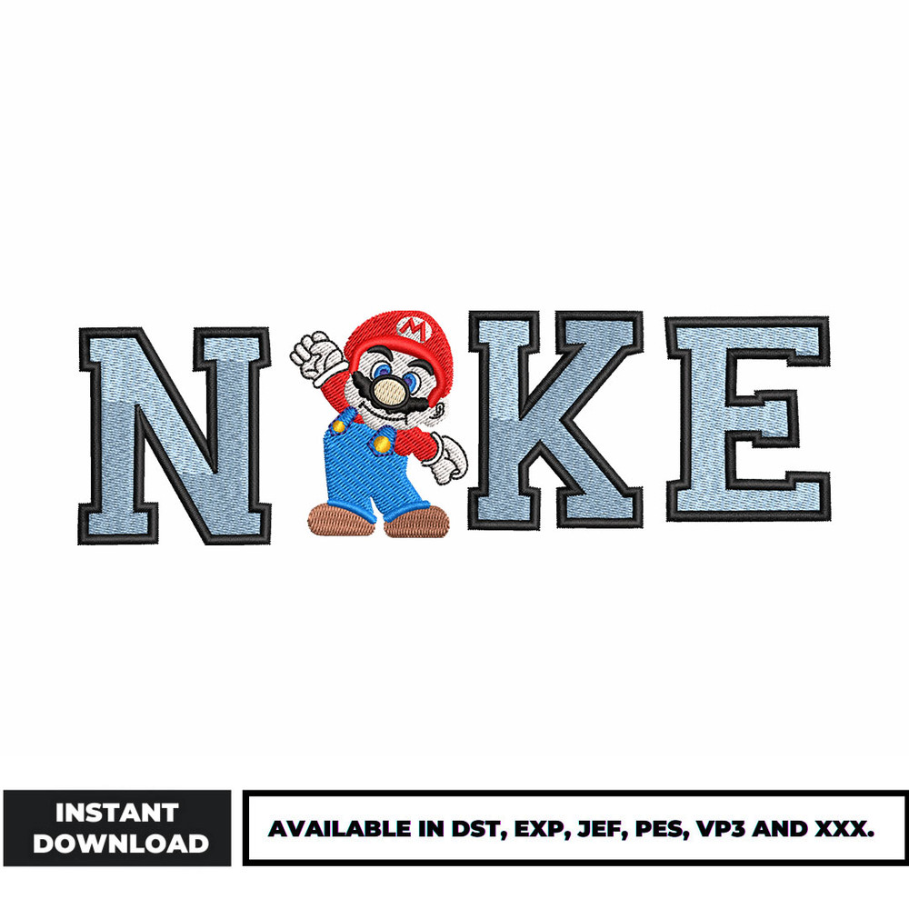 Nike x mario embroidery design