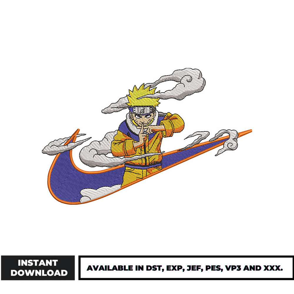 Nike x naruto embroidery design