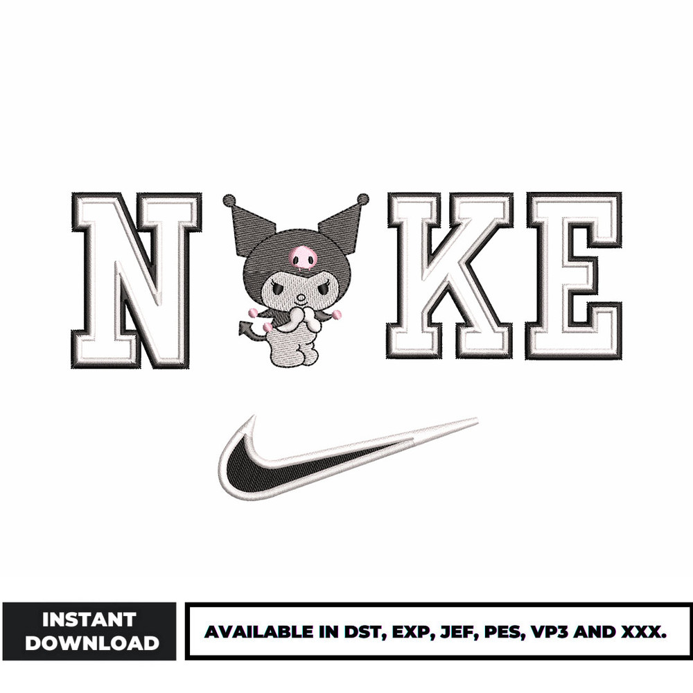 Nike kuromi embroidery design