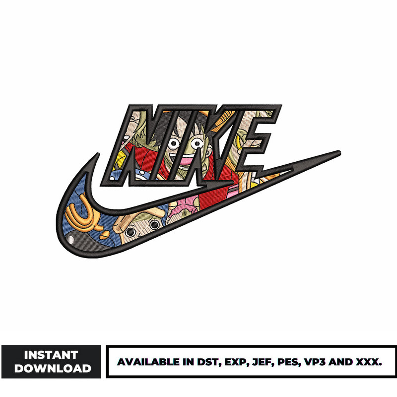 Nike luffy team embroidery design