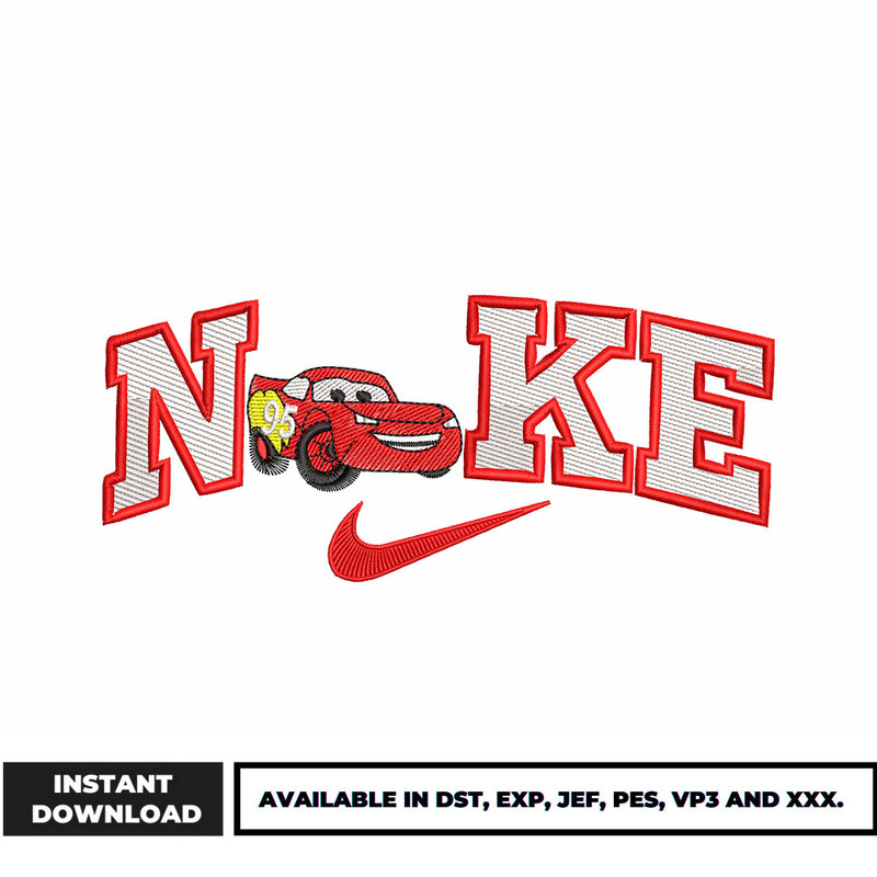 Nike mcqueen car embroidery design