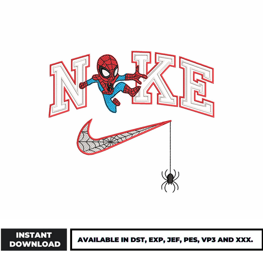 Nike spiderman embroidery design