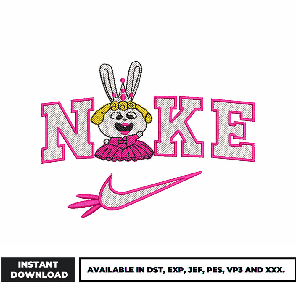 Nike princess bunny embroidery design