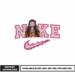 nike nezuko embroidery design, demon slayer embroidery, embroidery file, logo nike embroidery, digital download.
