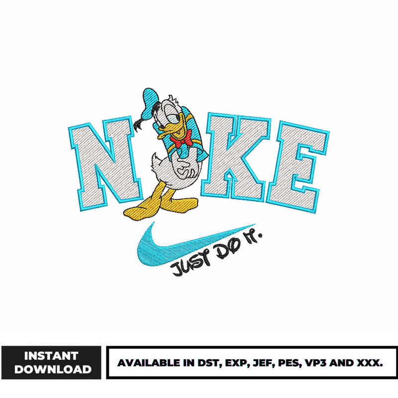 Nike Donald Duck embroidery design