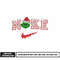 Nike grinch snow embroidery design