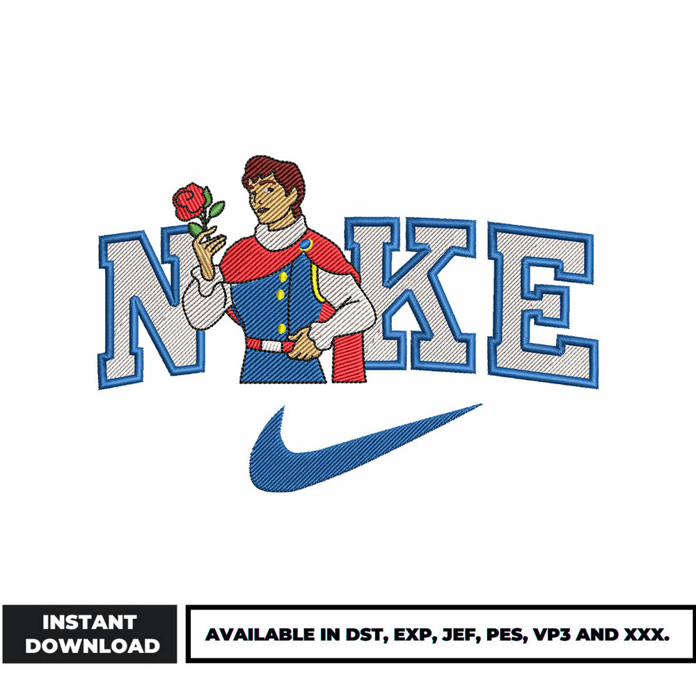 Nike snow white prince embroidery design