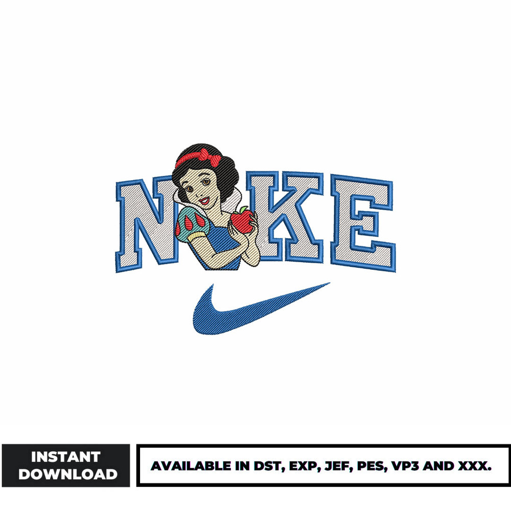 Nike snow white princess embroidery design