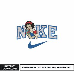 nike snow white princess embroidery design, disney embroidery, embroidery file, logo nike embroidery, digital download.