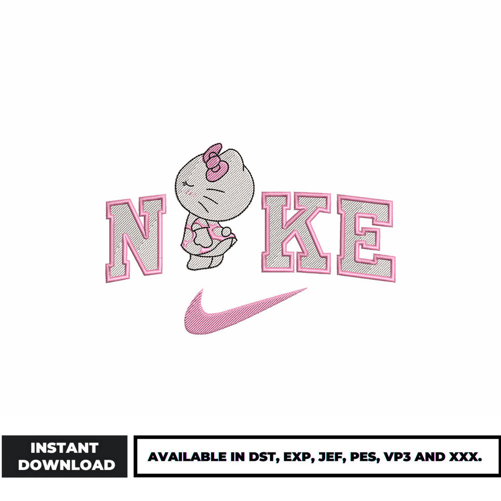 Nike hello kitty embroidery design
