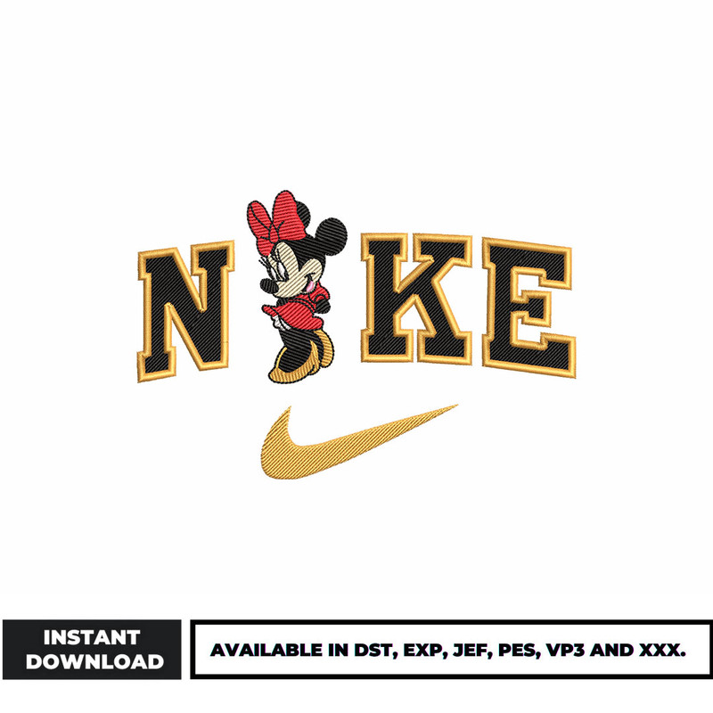 Nike minnie mouse embroidery design
