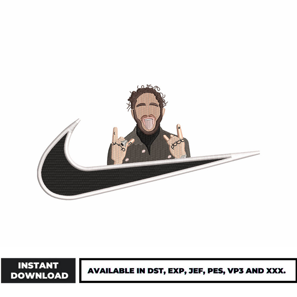 Nike Post Malone embroidery design