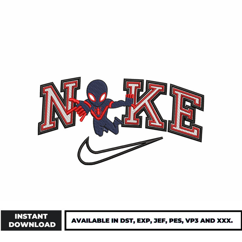 Swoosh x spiderman embroidery design