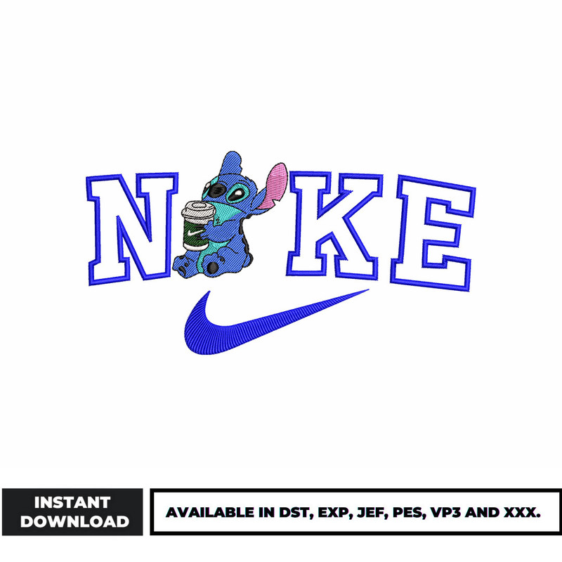 Swoosh Stitch coffee embroidery design