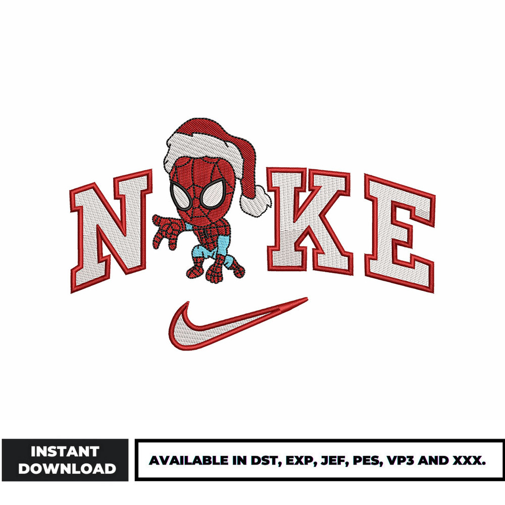 Nike Spiderman xmas embroidery design