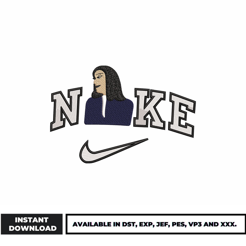 Swoosh Woman embroidery design