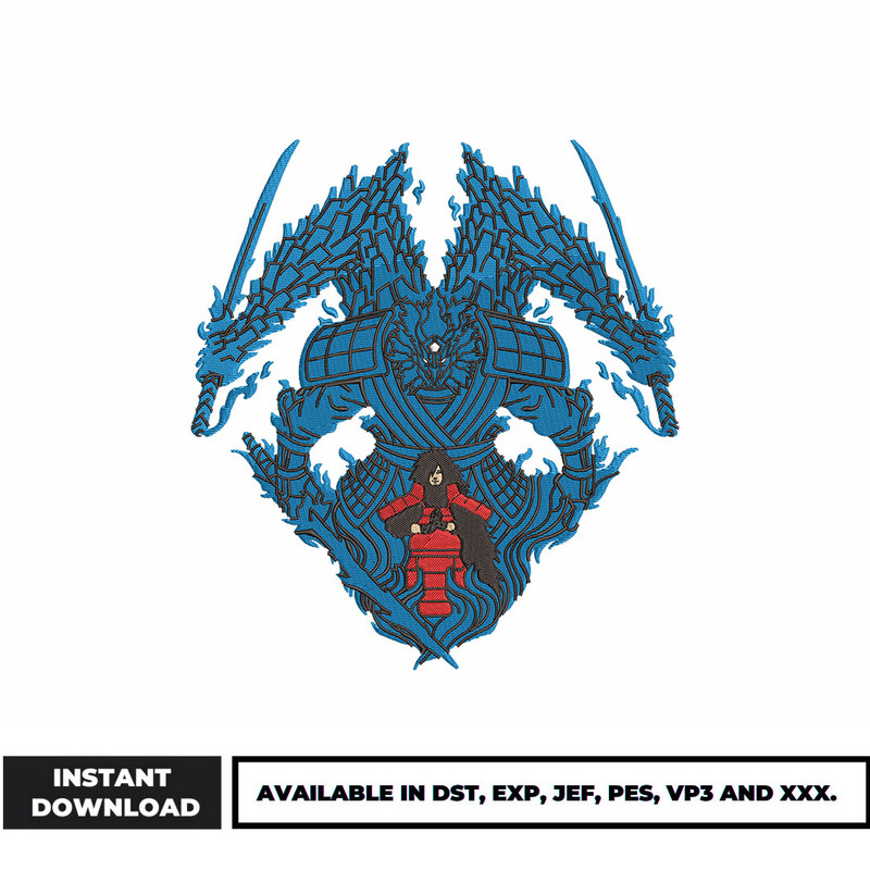 Madara anime embroidery design