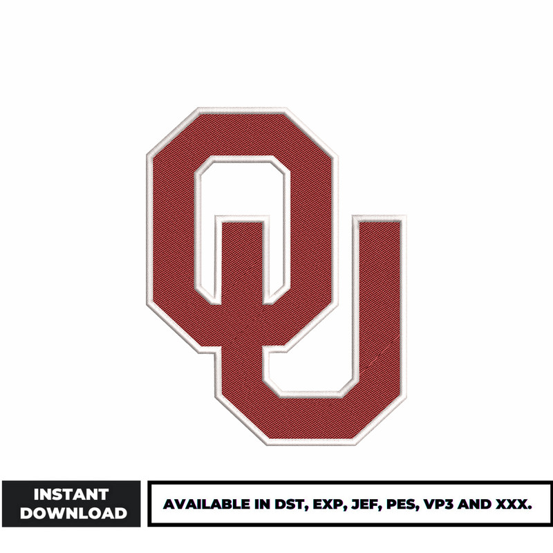 Oklahoma Sooners logo embroidery design