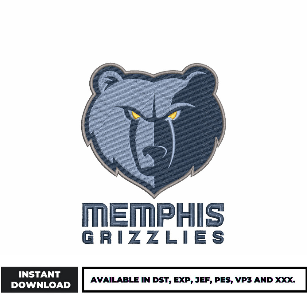 Memphis Grizzlies embroidery design