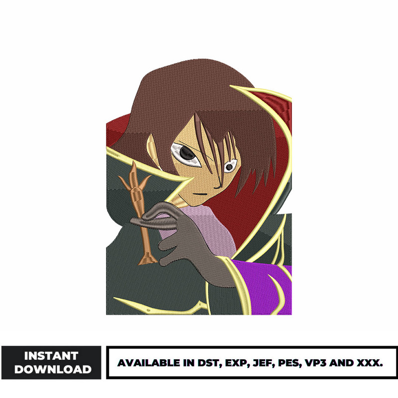Lelouch anime embroidery design