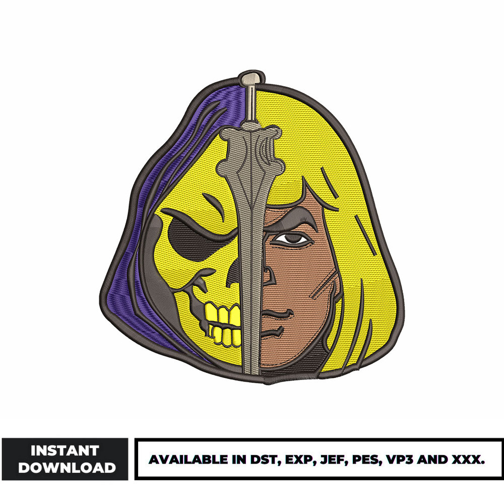 He-Man x Skeletor anime embroidery design