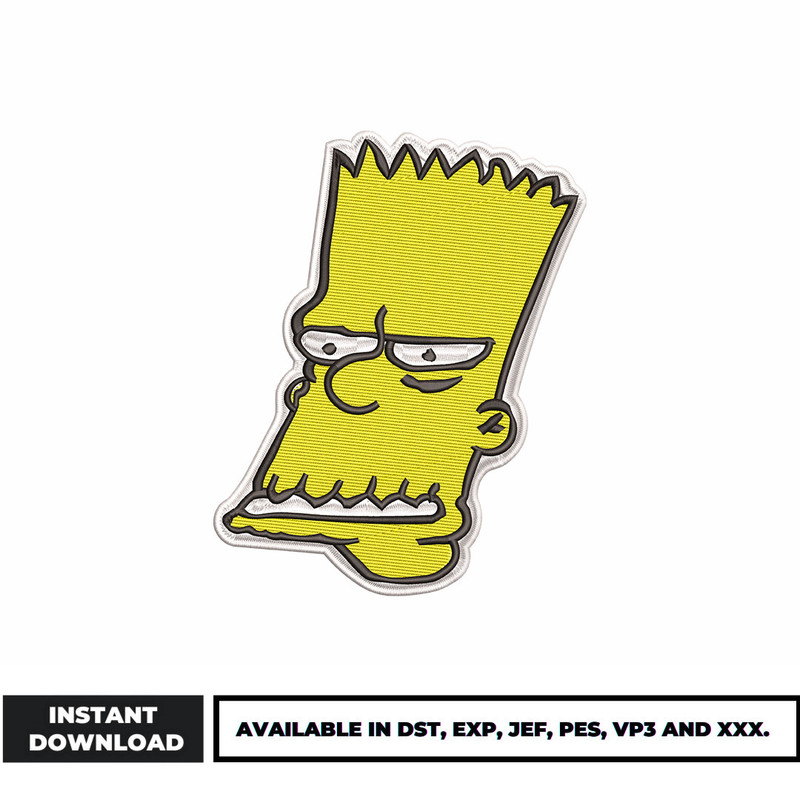 Bart Simpson anime embroidery design