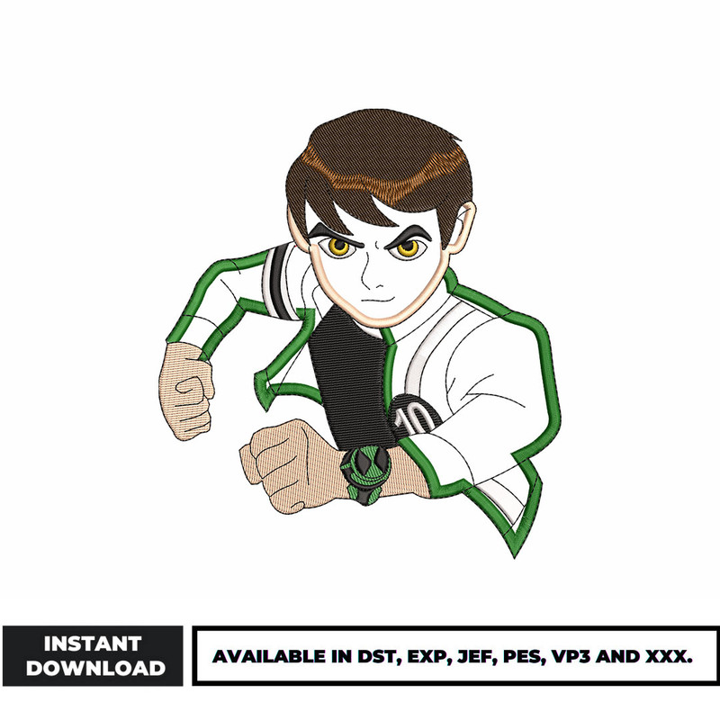Ben 10 anime embroidery design