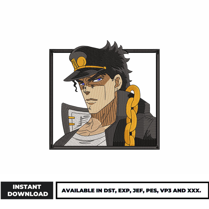 Kujo Jotaro anime embroidery design