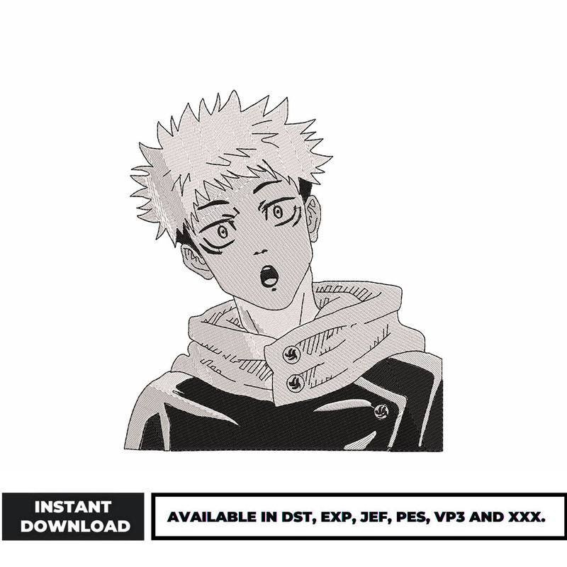 Yuuji anime embroidery design