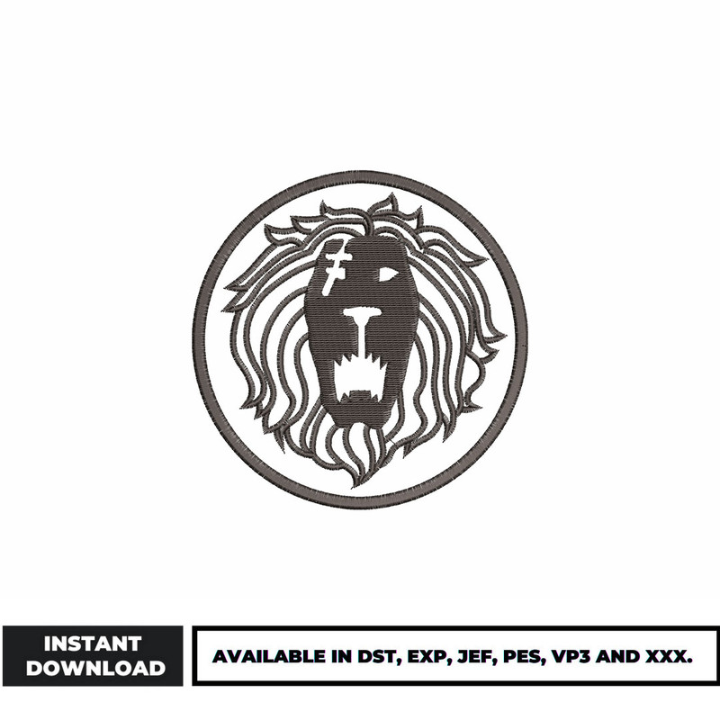 Lions tattoo anime embroidery design