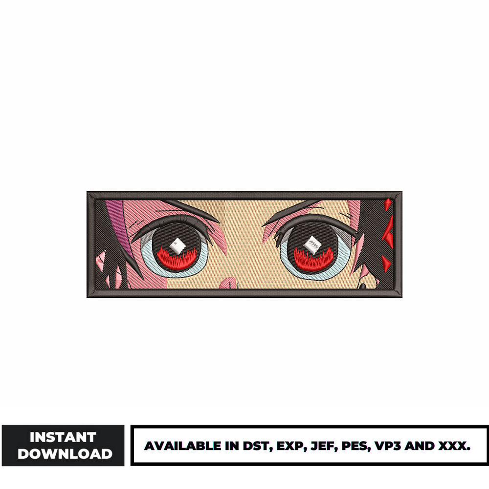 Tanjiro eyes anime embroidery design