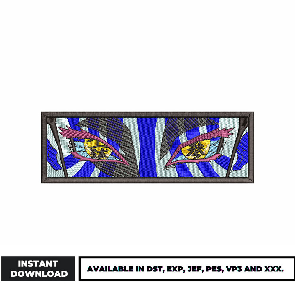 Akaza eyes anime embroidery design