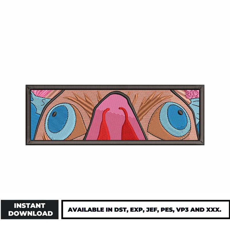 Inosuke eyes anime embroidery design