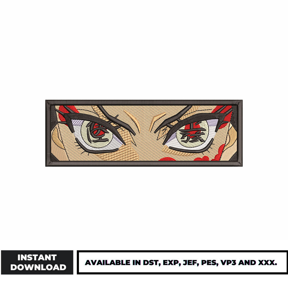 Daki eyes anime embroidery design