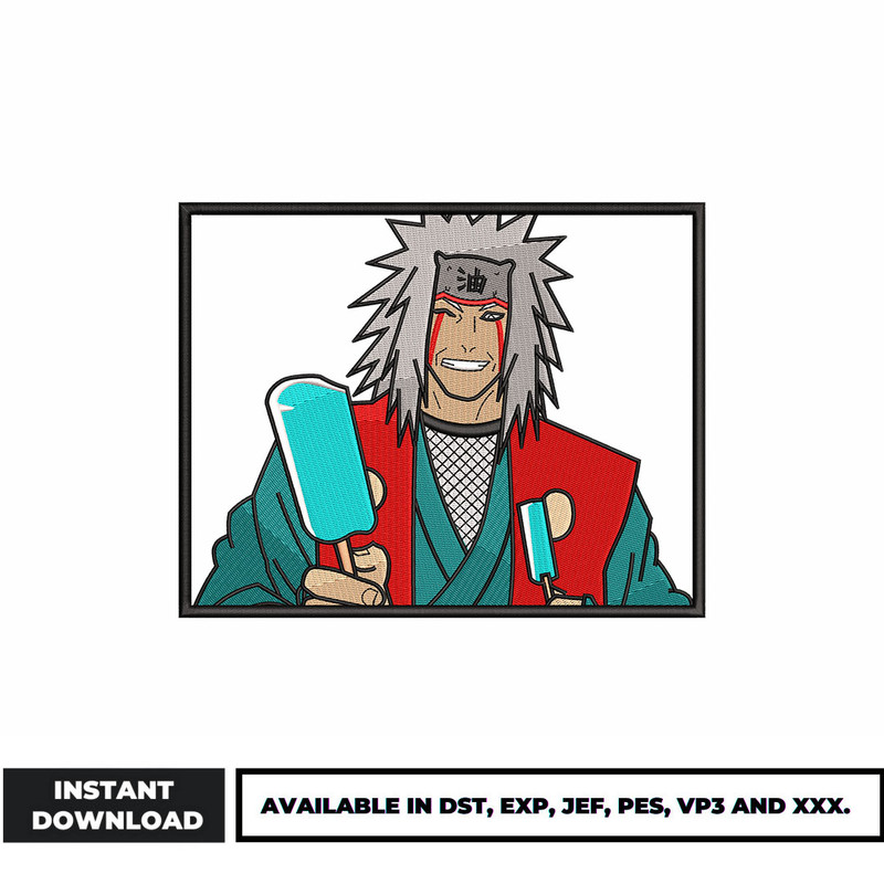 Jiraiya anime embroidery design