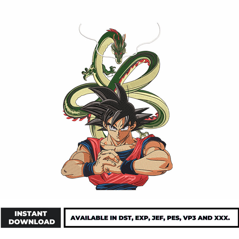 Son Goku anime embroidery design