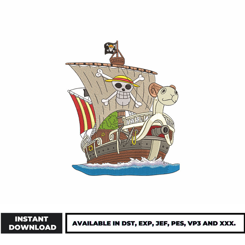 Going Merry anime embroidery design