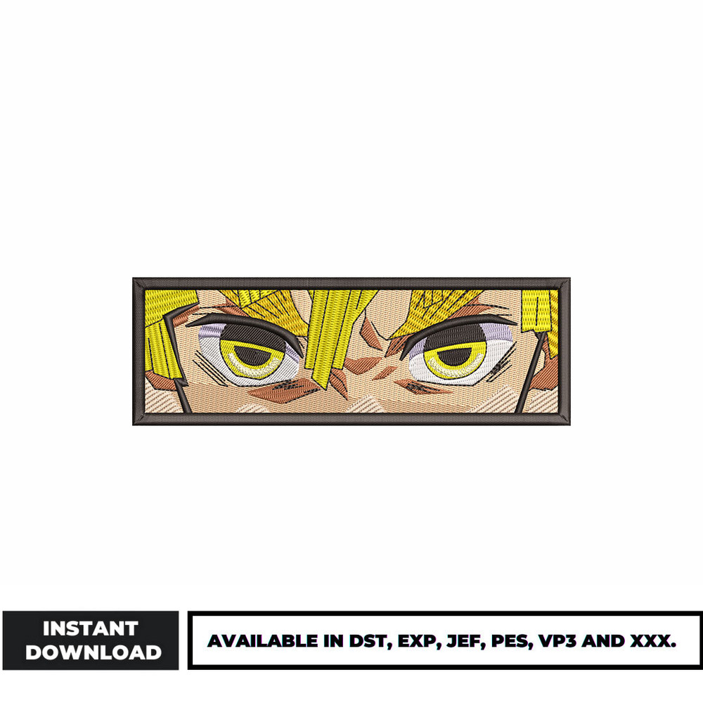 Zenitsu eyes anime embroidery design