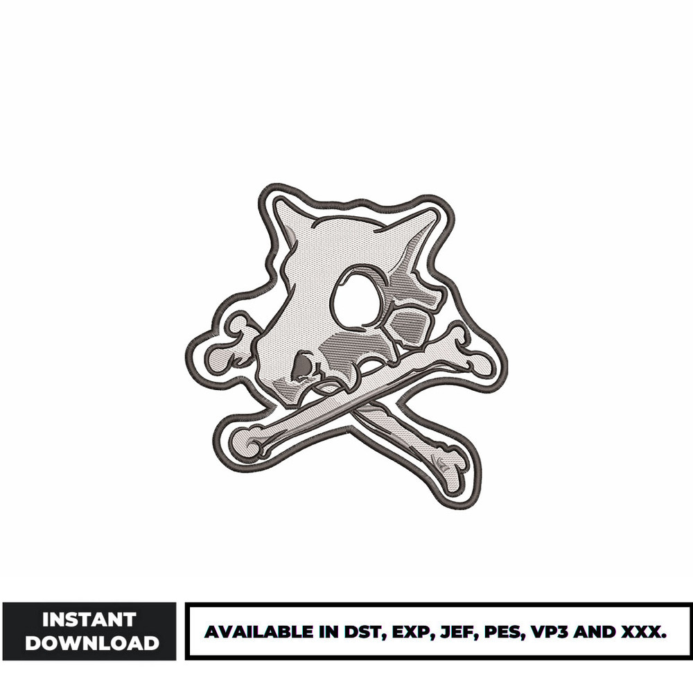 Marowak anime embroidery design